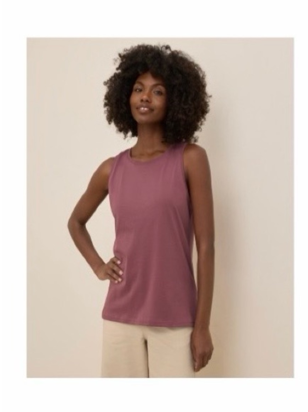 Pact XL Sleeveless Tank Top in Mauve